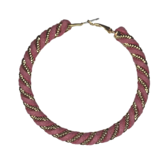 PINK SUEDE EARRINGS ✨✨✨ - Picture 1 of 4
